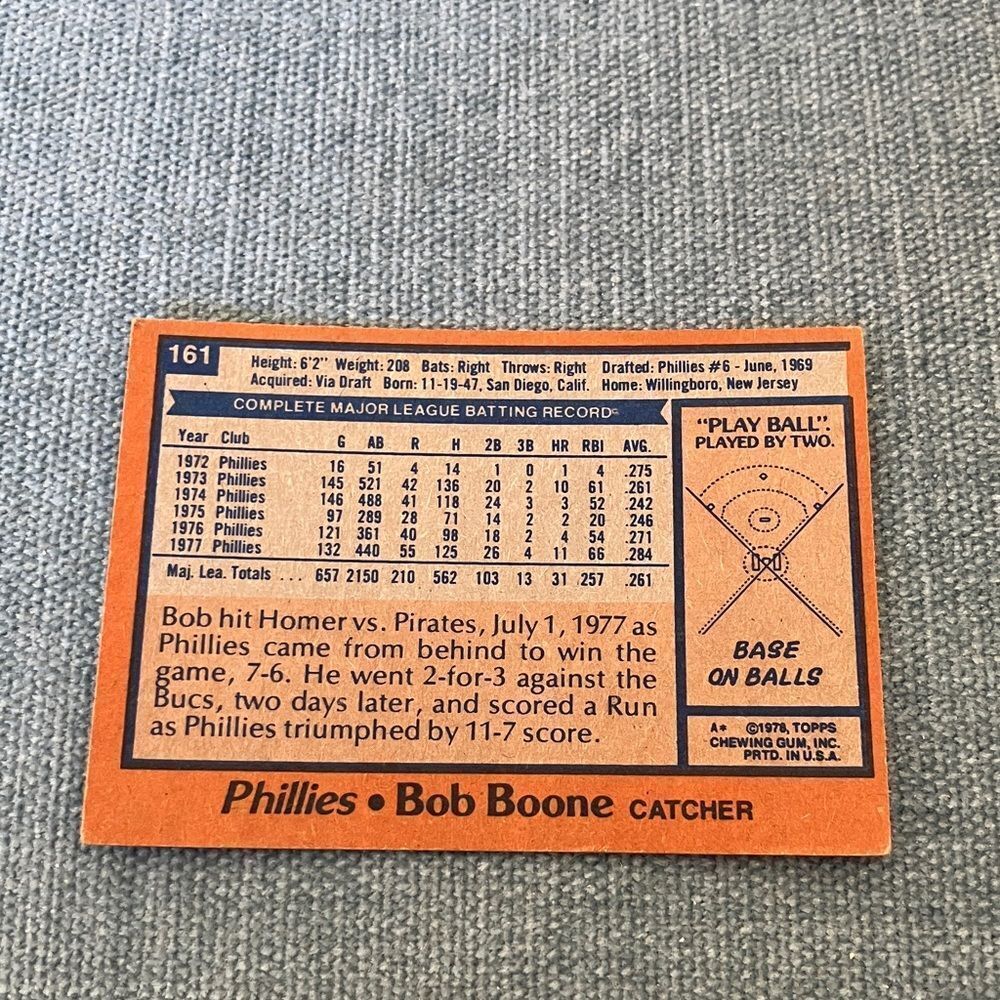 1978 Topps Philadelphia Phillies Baseball Card Trading Card - Picture 2 of 2